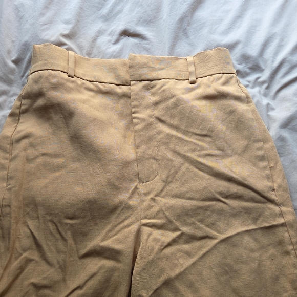 Zara Camel Wide Leg Trousers - Picture 6 of 8